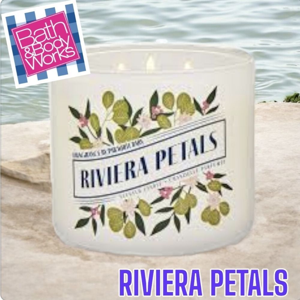 Bath & Body Works White Barn 3 Wick Candle in Riviera Petals